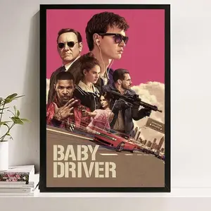 Baby Driver Movie Poster Handmade Canvas Wall Art N02