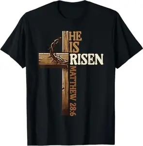 Son of God Jesus Christ Cross Christian Cross He is Risen Jesus Christian Men Women T-Shirt minimalist design, quick-dry moisture wicking, vintage style Casual Streetwear, Made in USA, Menswear Womenswear