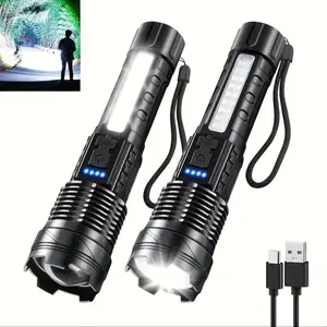 Rechargeable Flashlights High Lumens, 7Mode Super Bright Flashlight Powerful, Adjustable Tactical Flash Light High Powered, LED Flashlights for Home Emergency Hunting Camping Essentials Gear
