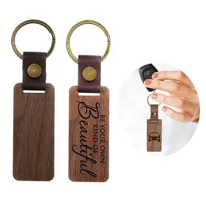 10Pcs Wood Keyring Personalized Engraving keychain Vintage Car Key Accessory