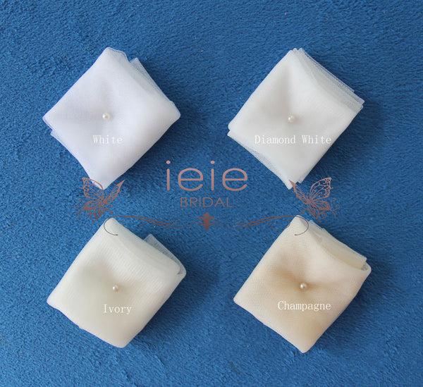 Chapel Length Single Layer Tulle Veil with Beaded Edge VG1063