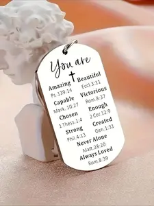 Inspirational Bible Verse Keychain, made of stainless steel, a stylish religious-themed key ring suitable for ladies and girls - an ideal choice for occasions such as gifts, graduations, Easter, Christmas, etc. Cool Keychains