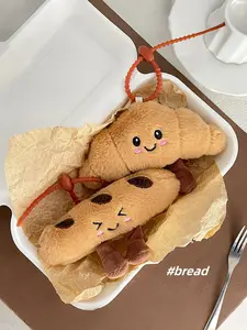 Cute Cornucopia Bag and Bread Strip Keychain, Soft Keychain, Kids' Favorite Holiday Gift, Versatile Key Ring + Stress Relief Collectible