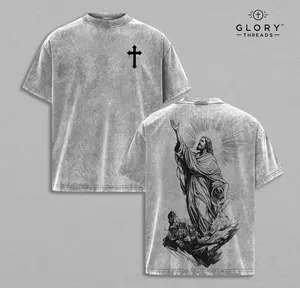 Jesus Christ T-Shirt Washed Christian Religious Tee, Faith and Hope Graphic Shirt, Spiritual God Apparel, Gospel Streetwear Top, Divine Savior Christian Clothing , Church Outfit