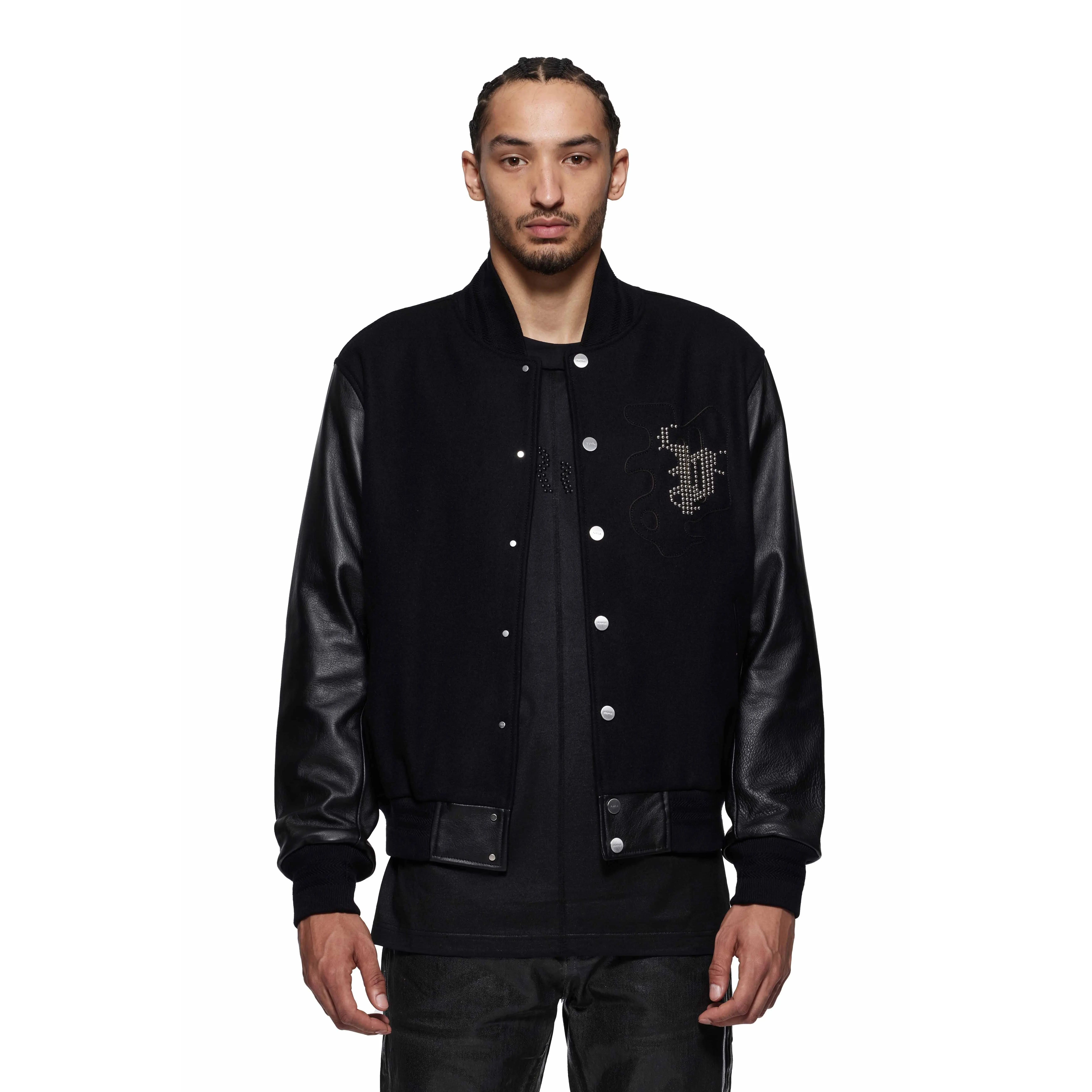Studded Gothic P Bomber Jacket