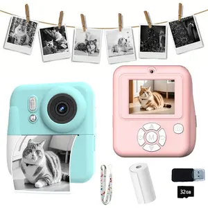 Portable Mini Photo Printer, 1080P HD Compact Instant Camera, Digital Camera, Pocket Camera, 2.4-Inch Large Screen, Video Recording, Suitable for Travel, Birthday, Christmas and New Year Gifts