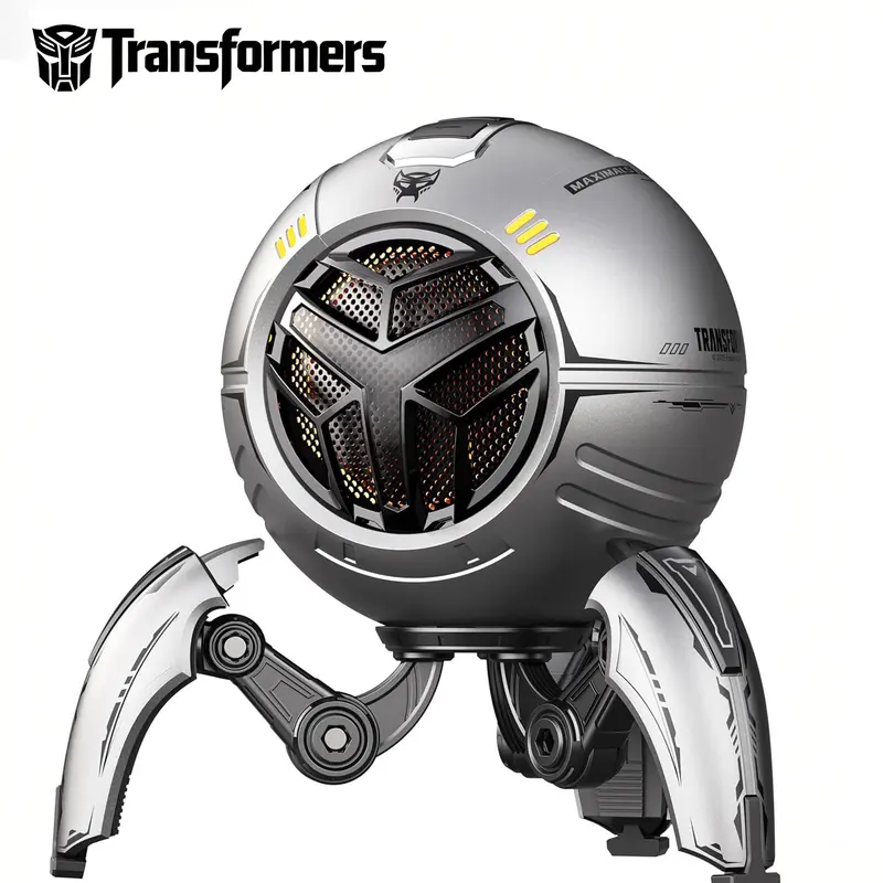 Transformers TF-Y17Pro Mecha Bluetooth TWS Speaker, 10W Hi-Fi 57mm Driver, Portable RGB Speaker with Detachable Foldable Tri-Pedal Stand, 2000mAh, Gaming Desk Décor Autobots (Bumblebee Yellow) Audio Aesthetic outdoorfun