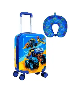 Lightweight Hardshell Spinner Kids Luggage Set 2PCS with Wheels - Airplane Approved Carry-On Suitcase for Boys & Children Ages 3-10, Car Rolling Suitcases Set for Elementary Toddler Travel