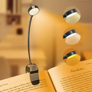 10 LED Rechargeable Book Light for Reading in Bed - Eye Caring 3 Color Temperatures, 3 Adjustable Brightness, Long Runtime Small Lightweight Clip On Book Reading Light for Studying