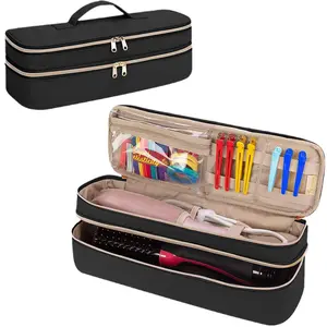 Double Layer Travel Hair Dryer Organizer Bag, Curling Wand Organizer Bag, Hair Styling Tool Storage Bag, Kitchen Storage Organizer