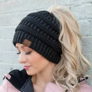 CC Bun Metallic Beanie