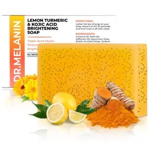 Dr. Melanin Lemon Turmeric Kojic Acid Soap | Dark Spot Remover & Brightening Face & Body Bar