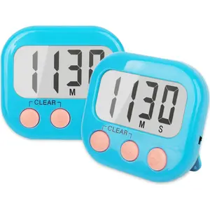2 Pack Kitchen Timers Loud Ring Digital Timers for Cooking Magnetic Blue