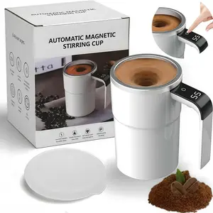 Electric Self-Stirring Coffee Cup Magnetic Stirrer Rechargeable Automatic Mixer with LCD Temperature Gauge for Office Kitchen Travel Milk Cocoa USB Rechargeable Mixer