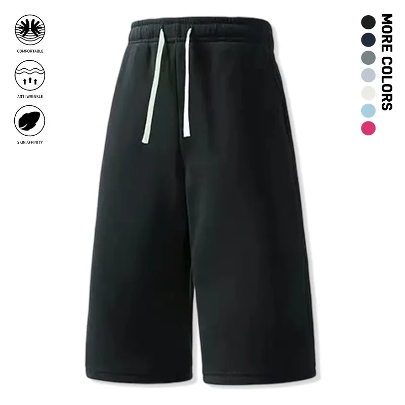 JOGWAVE Men’s Regular Fit Solid Polyester Drawstring Side Shorts - Elastic Waistband, Adjustable Bottoms, Baggy Design for Daily Leisure & Sports, Baggy Drawstring Men's Shorts
