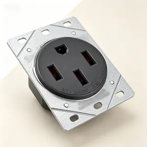 50 Amp Heavy Duty EV Charger Receptacle, 1450R Electrical Outlet, NEMA 14-50R Compatible Socket for Level 2 Home Charging, Industrial Grade, Weather Resistant