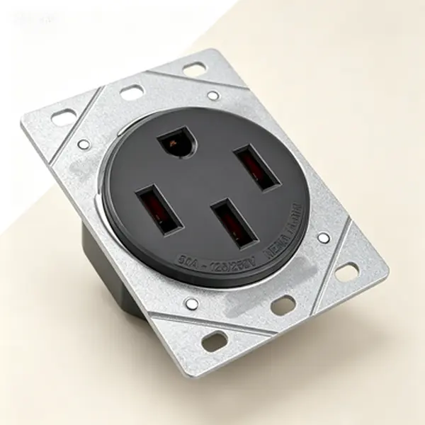 50 Amp Heavy Duty EV Charger Receptacle, 1450R Electrical Outlet, NEMA 14-50R Compatible Socket for Level 2 Home Charging, Industrial Grade, Weather Resistant