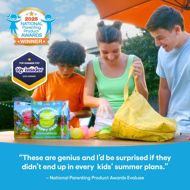 Hydroburst 10-Pack Reusable Poopy Shape Water Balloons for Pool, Beach Toys & Outdoor Play Toys, Includes 10 Refillable Balloons