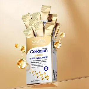 Sadoer Collagen Sleep Mask, Collagen HydrationMask, 20pcs Night Repair Face Mask, EasyAbsorption, Non-Irritating, Unisex, Portable, No Wash Needed