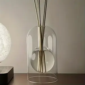 1pc Elegant Flameless Glass AromaRelax Diffuser Bottle - Portable Lightweight Design for Home & Car, Ideal Essential Oil Vase & Decor Gift for Valentine's, Halloween, Easter, Thanksgiving, Christmas