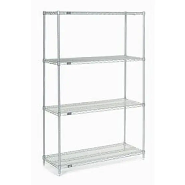 Chrome Wire Shelf - 4-Layer Durable Freestanding Metal Heavy-Duty Alloy Steel Shelving, 54x48x21in Easy Snap Storage Organizer, Attractive for Retail Display, Home Supplies for Kitchen, Garage