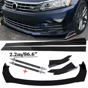 Front Bumper Lip Spoiler Splitter Glossy Black Extension For VW Jetta MK6 MK7