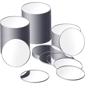 25 pcs small round mirrors for crafts adhesive round mirror tiles for centerpieces home wall diy5 inch in diameter