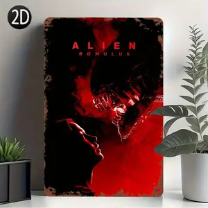Vintage Style Alien Movie Poster, 1 Count Retro Humorous Sign, Wall Decor for Home Bar, Cafe, Garage & Outdoor Areas, Ideal Gift for Party Occasions, Ornaments