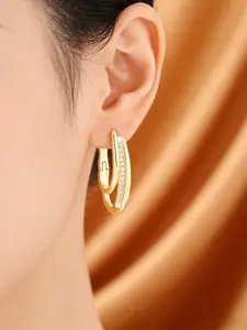 Unique Design Multi-Circle C-Shaped Zircon Earrings, Fashionable and Versatile, Perfect Gift for Her, Stylish Jewelry for All Occasions