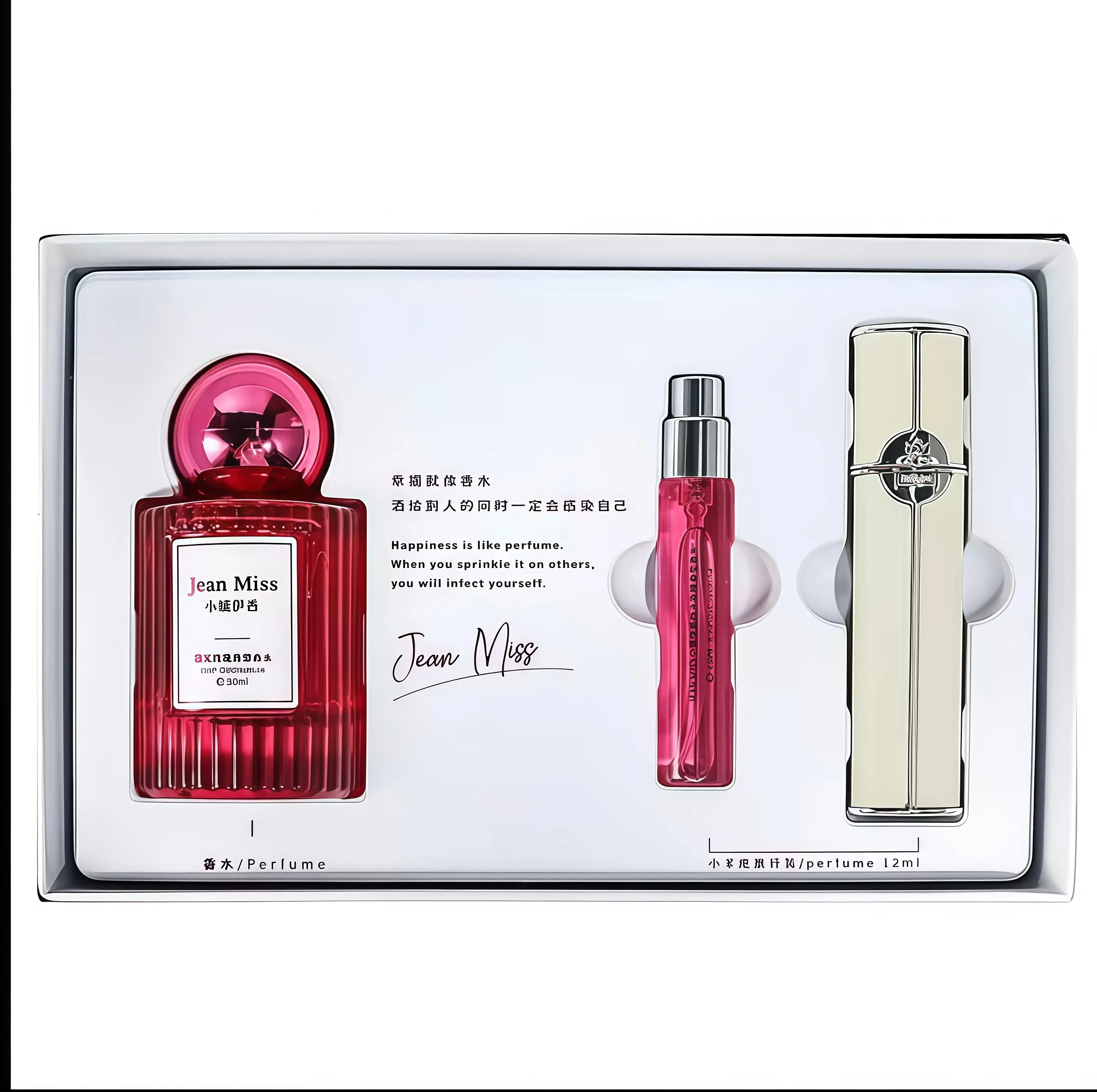 JEAN MISS Crimson Rose Perfume Gift SetI50ml+12ml IOriental Floral Scent Rose + Citrus+Woody I Long-lasting fragrance I datesandbusiness trips I creating a charmingvibeeffortlesslyl perfume for womenl WarmSweetGourmand Parfum  IRose & Musk Notes,