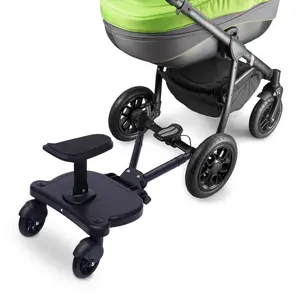 Universal Stroller Board, 2-in-1 Sitting Standing Stroller Rider Board with Detachable Seat Pram Pedal Adapter for Most Strollers, Holds Up to 55Lbs 3-7 Years