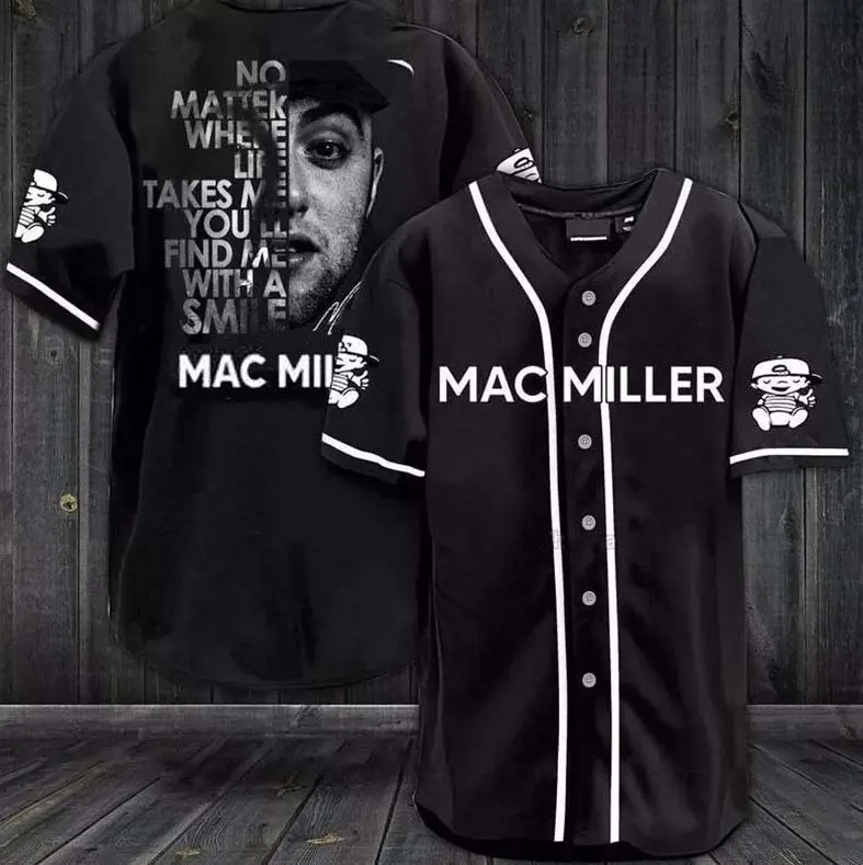 Mac Miller Hip Hop Singer Baseball Jersey Shirts, Baseball Jersey Shirt, Outdoor Sports, Sport Shirt, Dynamic And Comfortable