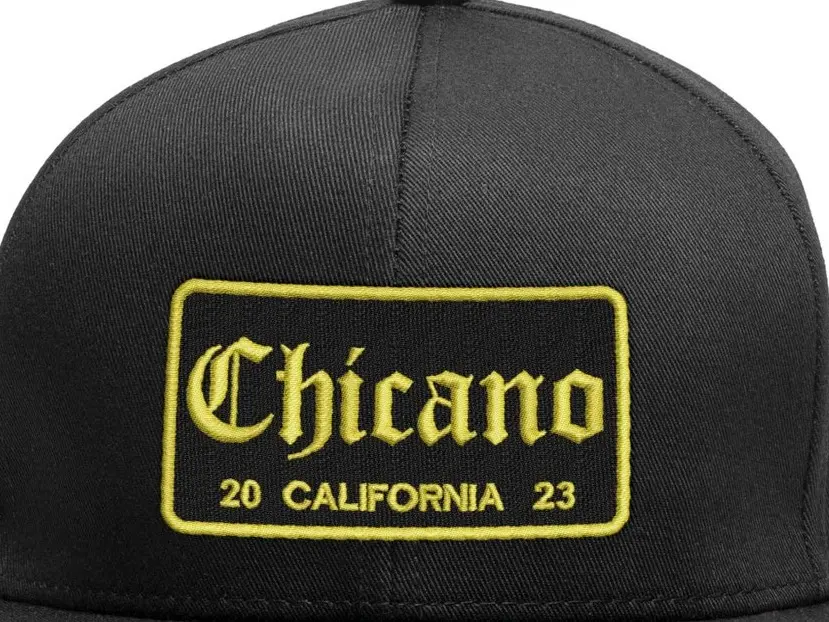 Chicano Hat California black license plate