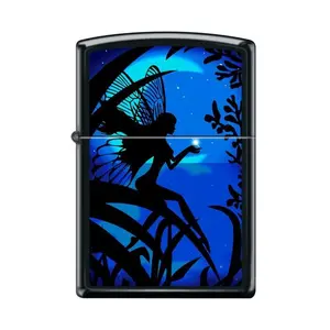 Zippo Fairy Holding Star Lighter Black Matte Enchanting Design Eco Friendly Gift Box Made in USA Lifetime Warranty