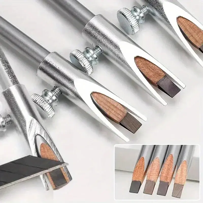 Adjustable Aluminum Alloy Eyebrow Pencil Sharpener Tool  Manual Drawing Pen Knife with Secure Clamp for Beginners Artist