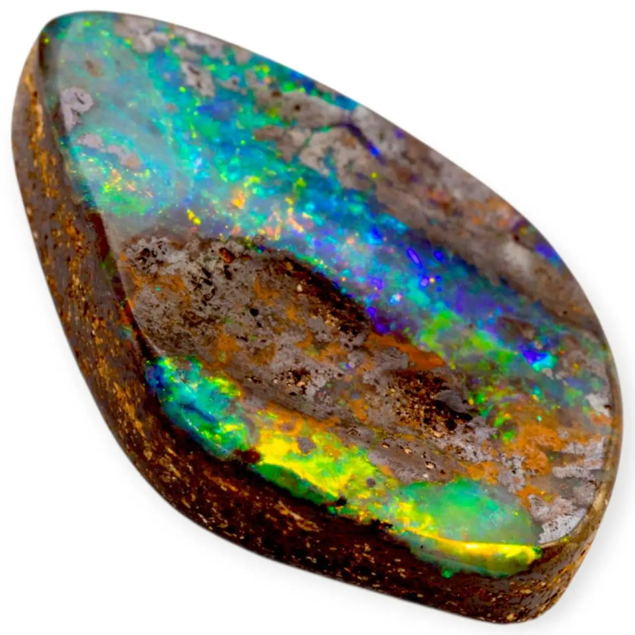 Aurora Bloom: Genuine Solid Boulder Opal Gemstone