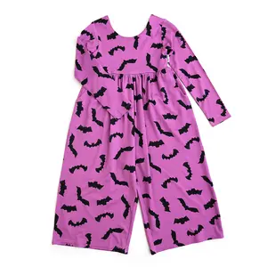 Echo Purple Bats WIDE LEG ROMPER Bamboo Bats Purple Soft Outfit Gigi and Max