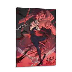 Jujutsu Kaisen Maki Zenin Canvas  Art,  Battle Poster for Gaming Room, Anime Bedroom Decor, Red Aesthetic  Canvas,  Inspired Room Setup Gift Wall manga