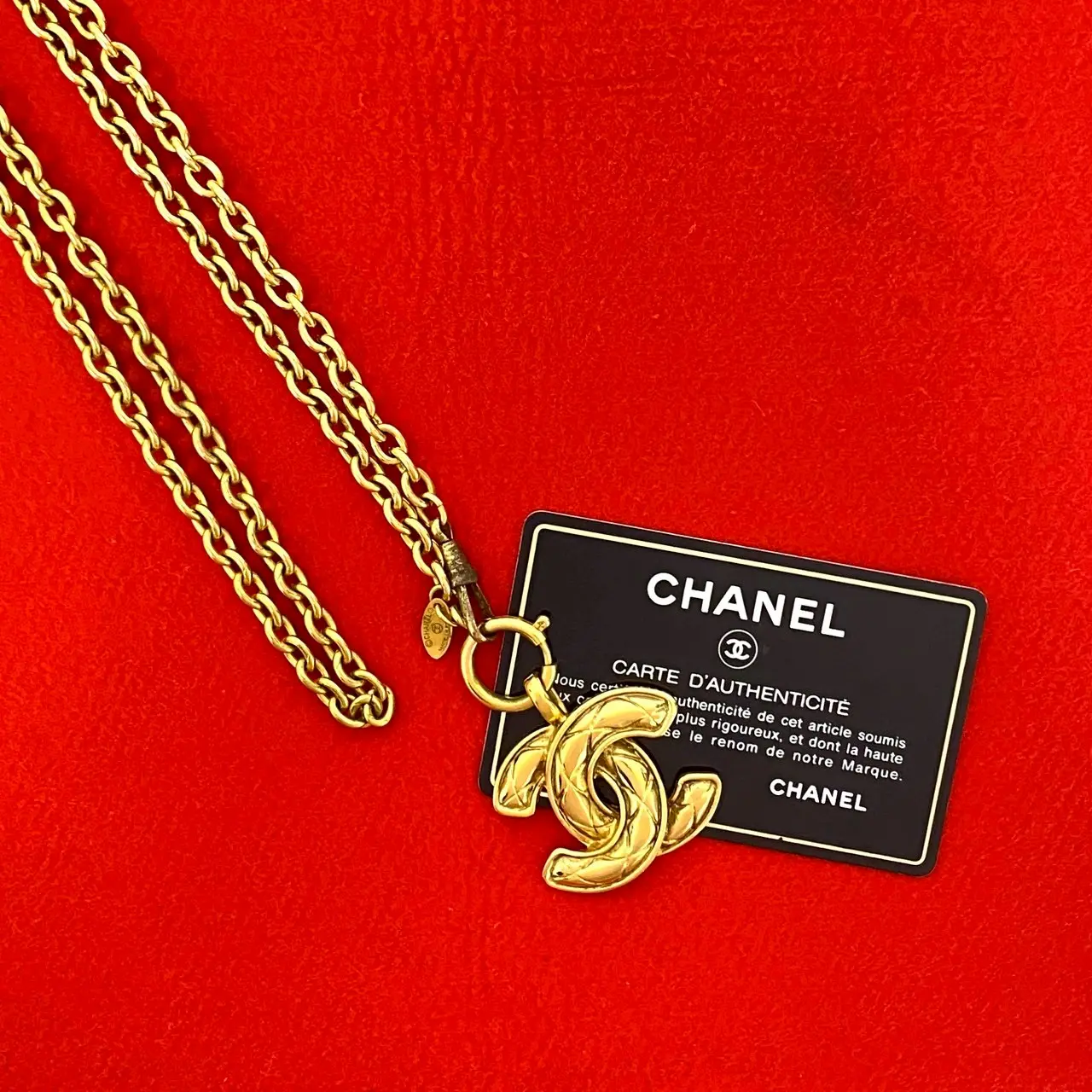 Pre-owned CHANEL Stainless Small Leather Goods Coco Mark Necklace