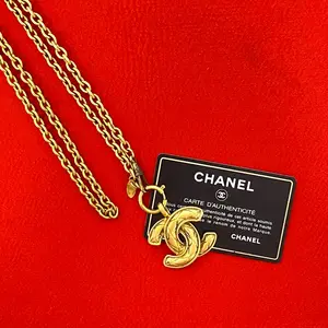 Pre-owned CHANEL Stainless Small Leather Goods Coco Mark Necklace