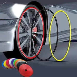Universal 8 Meters Car Wheel Hub Ring Moulding Trim Bumper Decorative Strip Edge Protective Car Styling Exterior Accessories