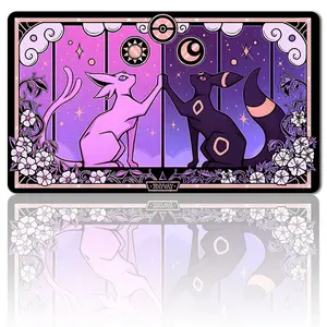 PKM Evee Sun Moon Game Mat Design Mouse Pad, Customized Mouse Pad, Game