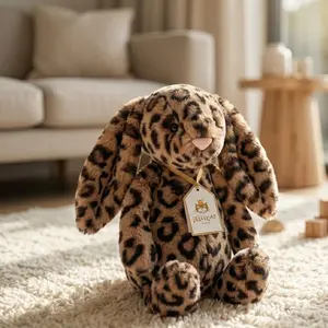 Jellycat Cobblehop Leopard Print Bunny Plush Toy – Soft Cuddly Stuffed Animal, Unique Bunny Gift, Nursery Decor, Cute Plushie Friend
