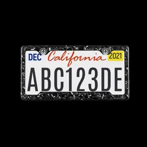 Forged Carbon Fiber License Plate - Silver Forged