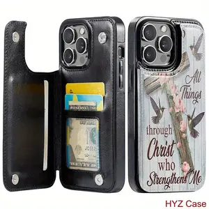 Christ give me strength, anything is possible, wallet phone case, element design phone case - suitable for men and women. Simple and unique phone case. Stylish phone case for iPhone 16 15 14 13 12 11 XS XR X7 8 Plus P