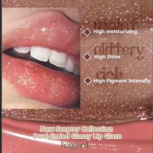 Haggard Dual-Ended Lip Glaze – Matte & Gloss Combo | Non-Transfer, Long-Lasting, Glassy Shine & Blurring Velvet Tint