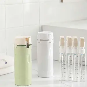 4 in 1 Travel Refillable Bottles Leakproof Toiletry Containers for Shampoo Conditioner Lotion, Portable Travel Size Cosmetic Bottles for Business Gym Trip