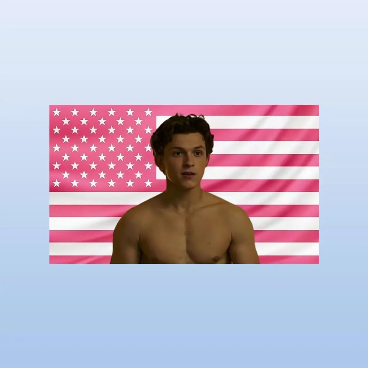 Tom Holland Pink American Flag Tapestry – Actor Wall Art Decor | Celebrity Fan Room Flag | Aesthetic Pink Room Decor