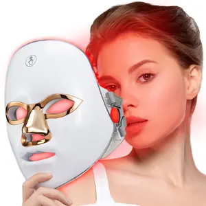 LED Light Therapy Mask, 7 Color LED Facial & NeckSkincare, Rechargeable Ergonomic Design, Portable forSkin Care & Travel Use