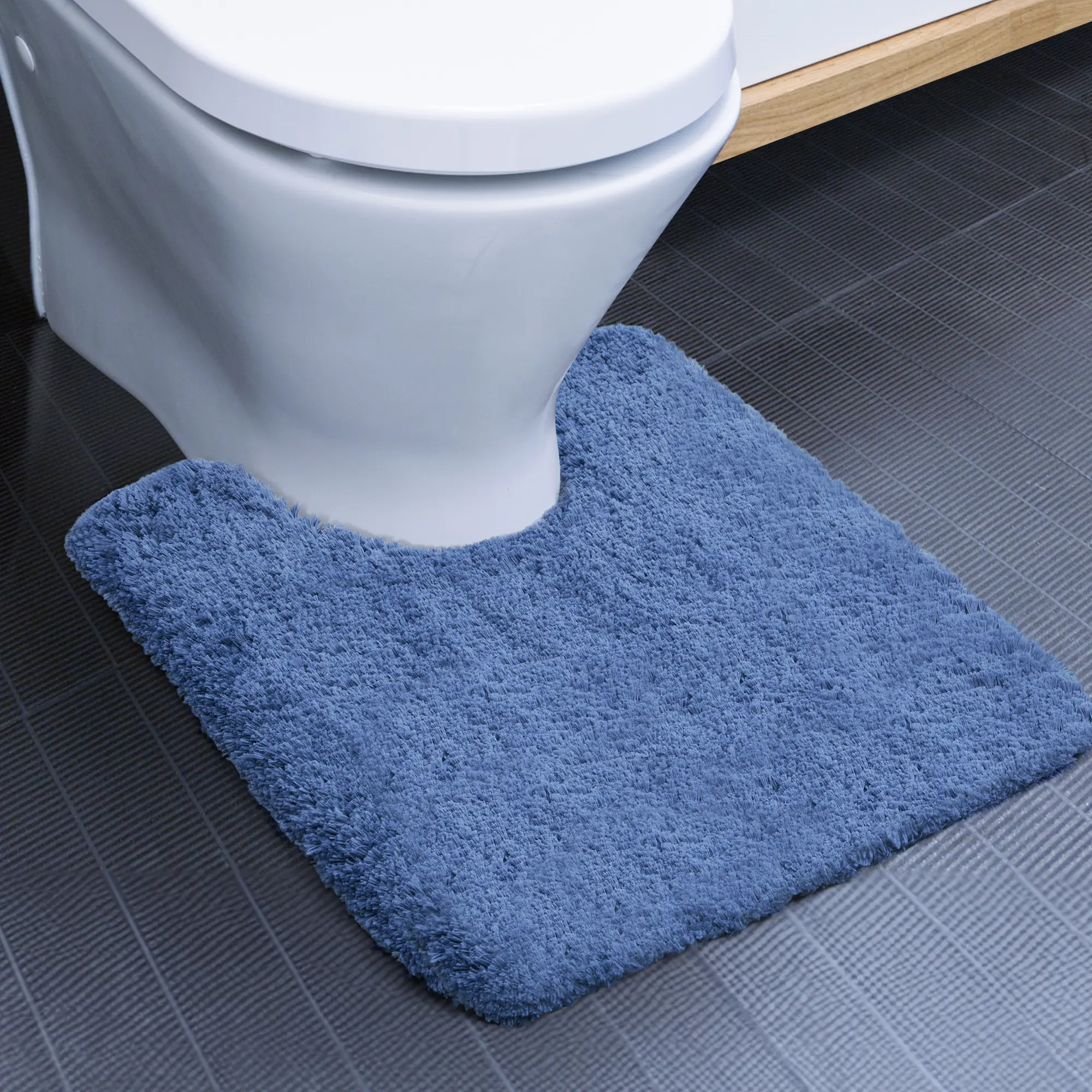 Deconovo U-Shaped Soft Cushioned Fluffy Plush Fuzzy Bathroom Mat - 4cm Long Pile Plush Rug with No Special Process, Soft Bathroom Mat, Cushioned Bath Mats